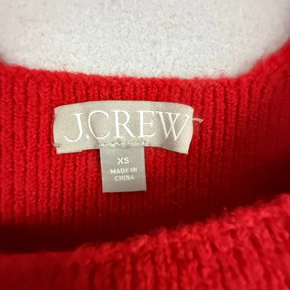 J.Crew Supersoft Cropped Cable Knit Sweater Tank Women's XS Wool‎ Alpaca Red